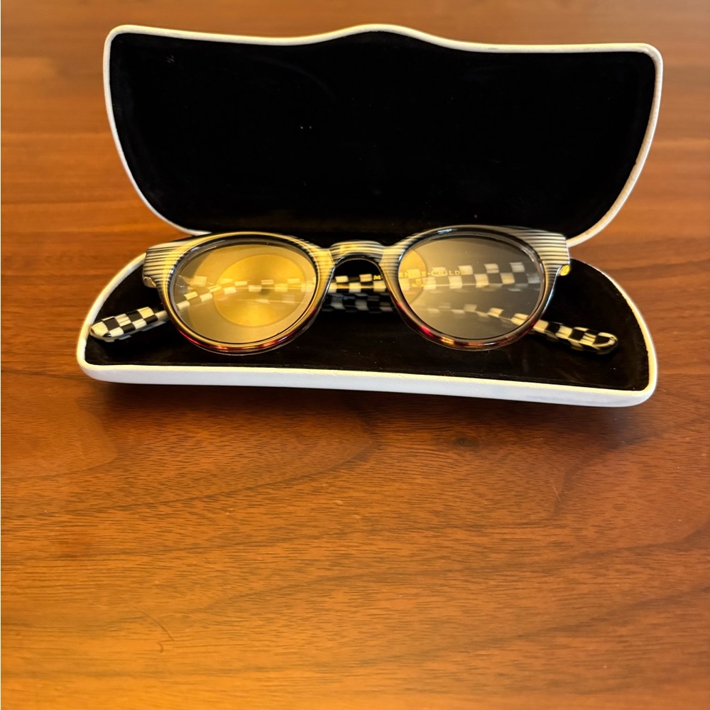MacKenzie-Childs Black and Gold Glasses